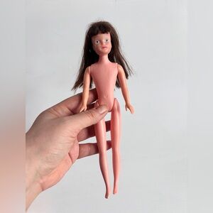 Vintage Hong Kong Plastic Doll Brunette Blue Eyes 8 Inch Replacement